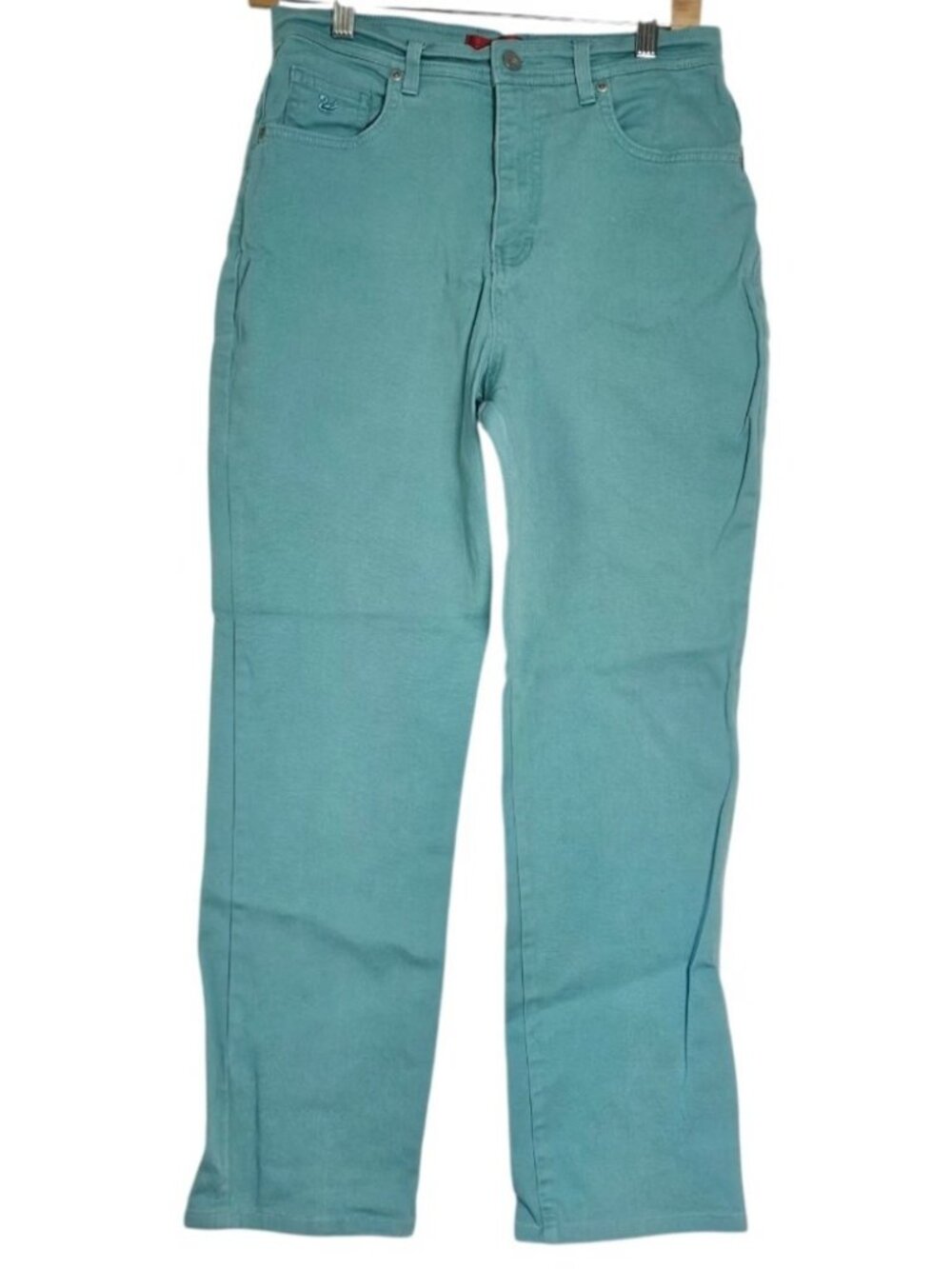 90s Gloria Vanderbilt Jeans Women Teal Denim Pants High Waist Mom Jean Sz 10 Vtg